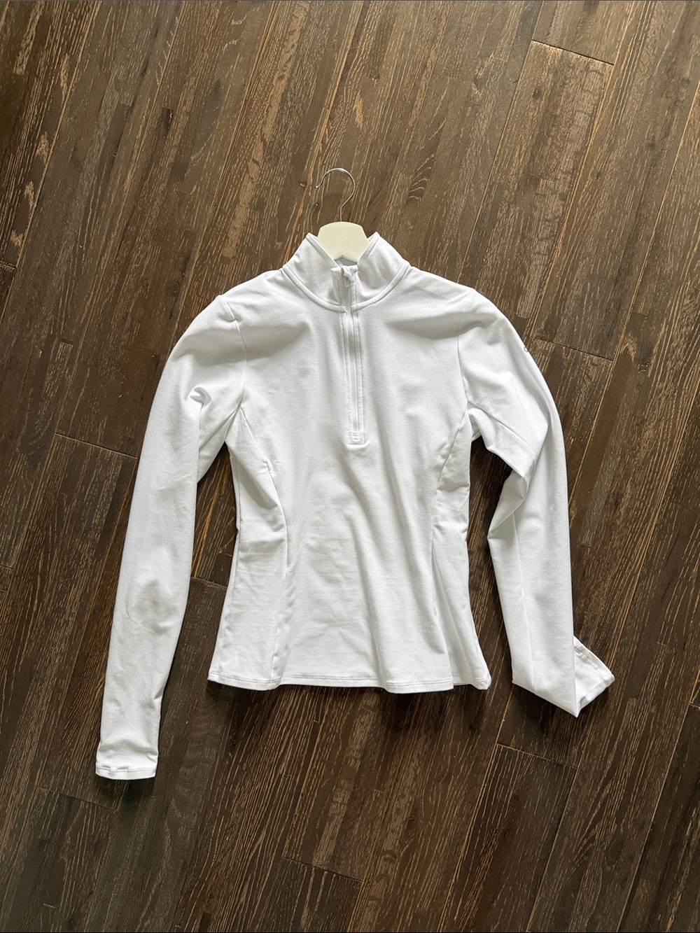 ALO Yoga White Long-Sleeve Quarter-Zip Top